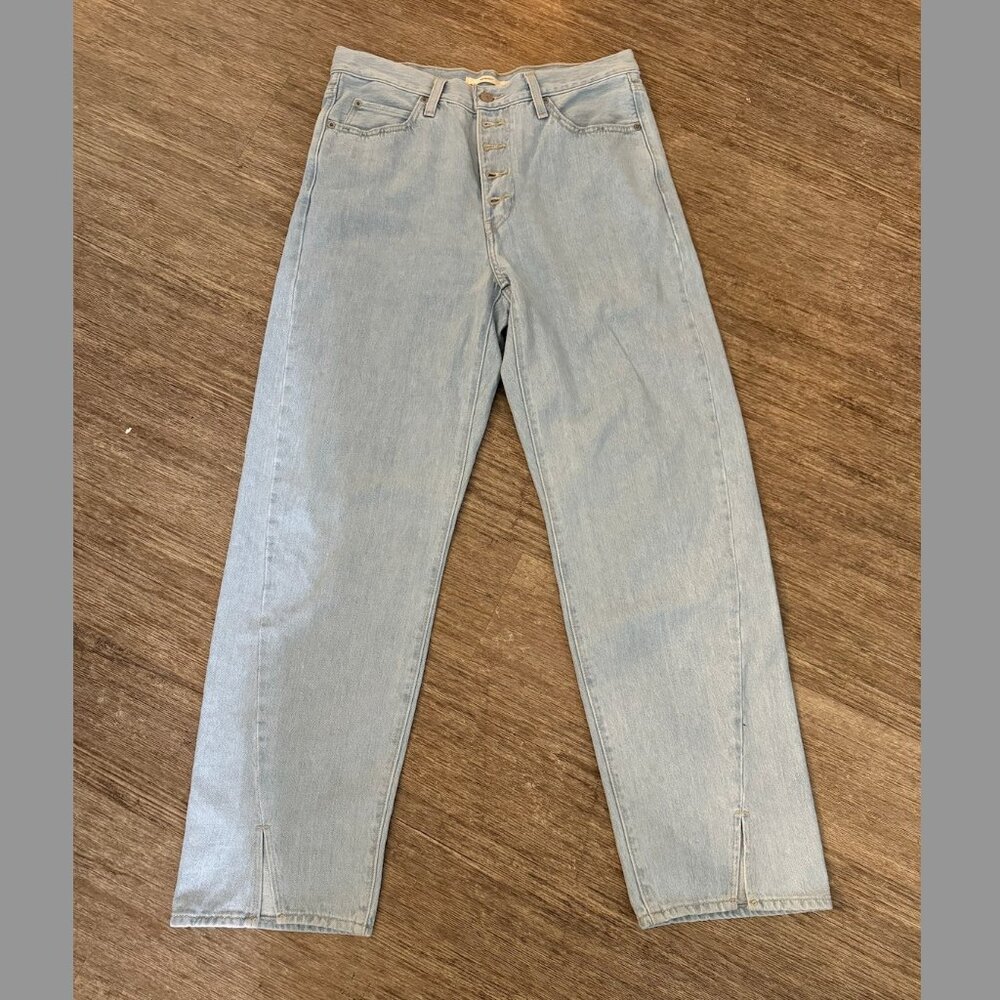 Levis 94's Baggy Twisted Women’s Jeans 29x31 Split Hem Plot Twist NWOT